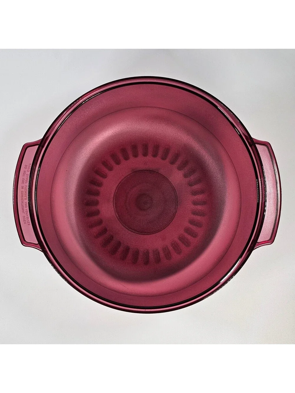 Tupperware Microwave Casserole Dish Cranberry Red Translucent Round Cooker 9in